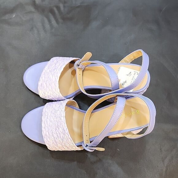 BRAND NEW BAMBOO MADDY-02 RAFFIA BLOCK HEEL BRAIDED STRAP SANDAL - Picture 10 of 16